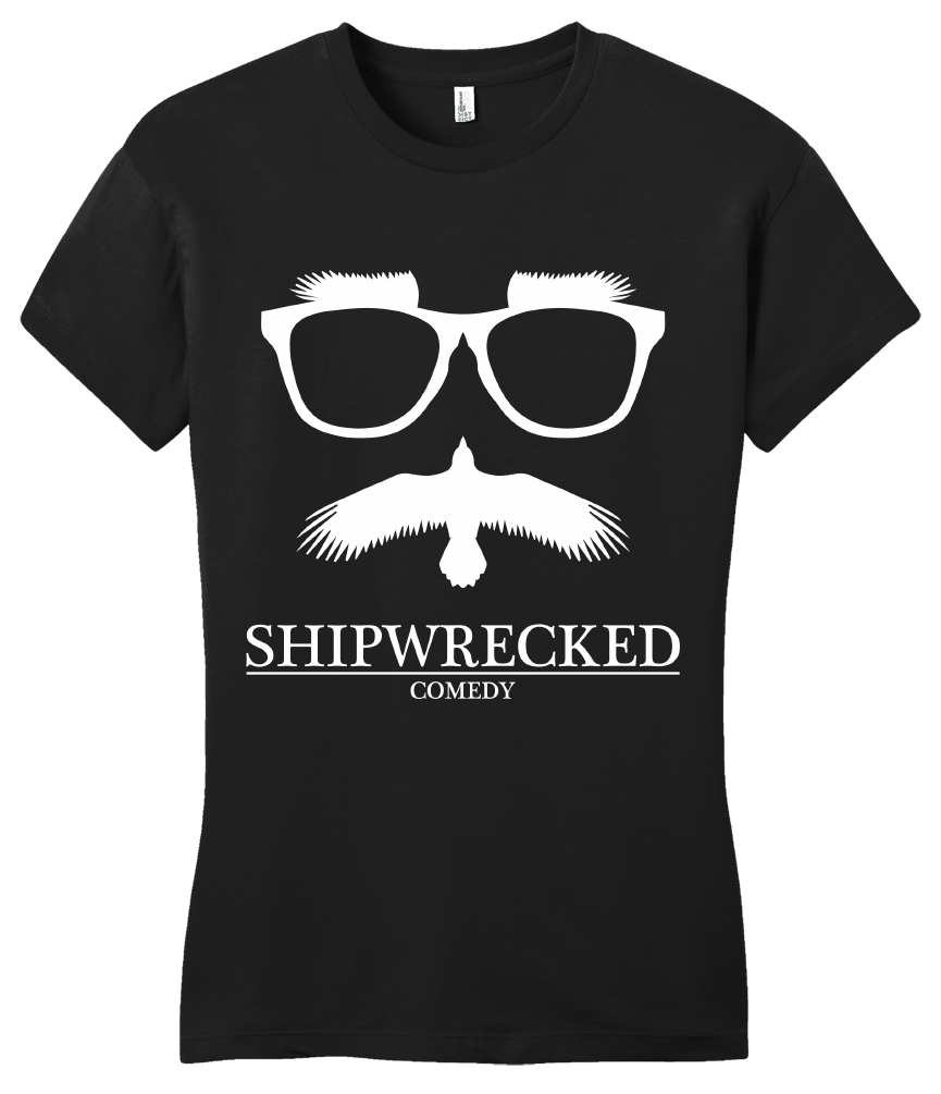 Girly Black Shipwrecked Logo Crewneck T-shirt