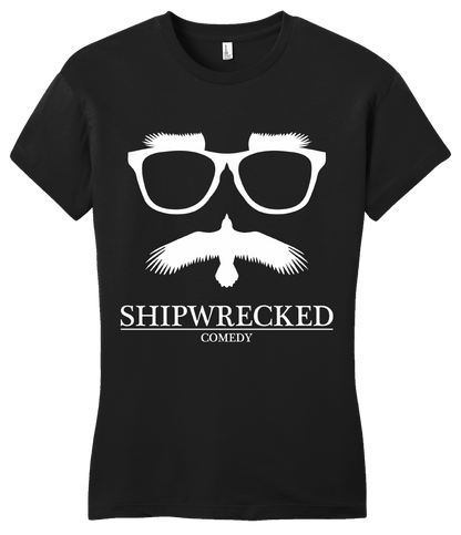 Girly Black Shipwrecked Logo Crewneck T-shirt