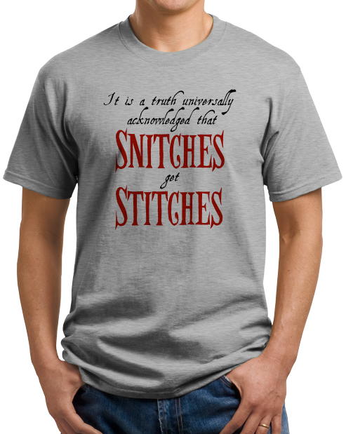 Standard Grey Snitches Get Stitches T-shirt