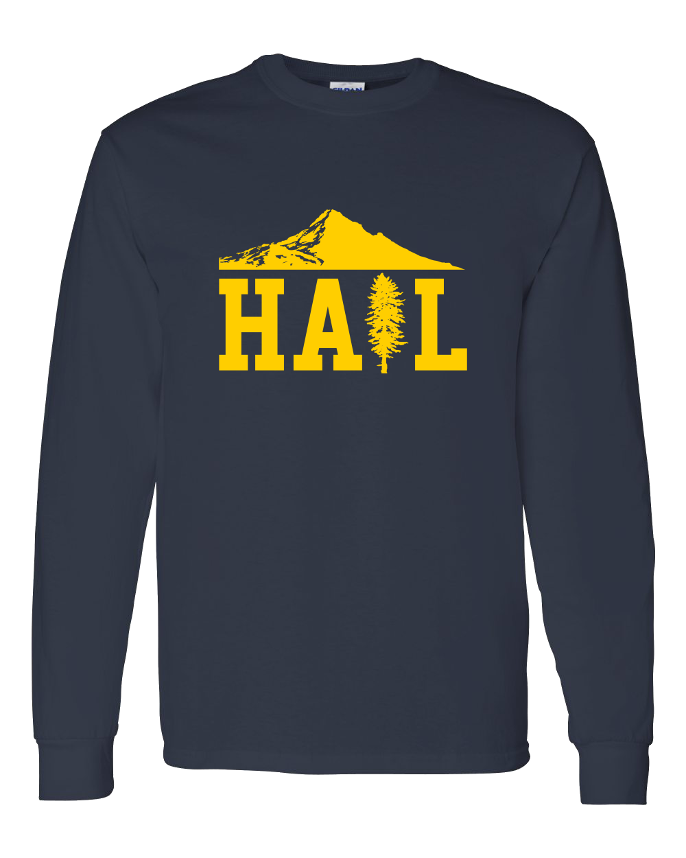 Unisex Long Sleeve Navy Portland U of M Club Hail Dark Long Sleeve T-shirt