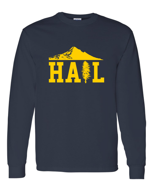 Unisex Long Sleeve Navy Portland U of M Club Hail Dark Long Sleeve T-shirt