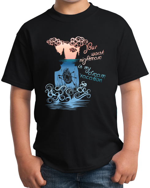 Youth Black Your Worst Nightmare is My Dream Vacation - White Water Rafting T-shirt