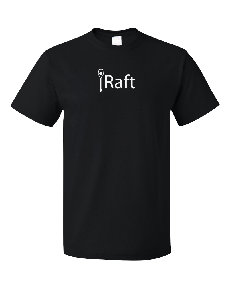 Standard Black iRaft - Funny River Paddle Enthusiast White Water Rafting Fan T-shirt