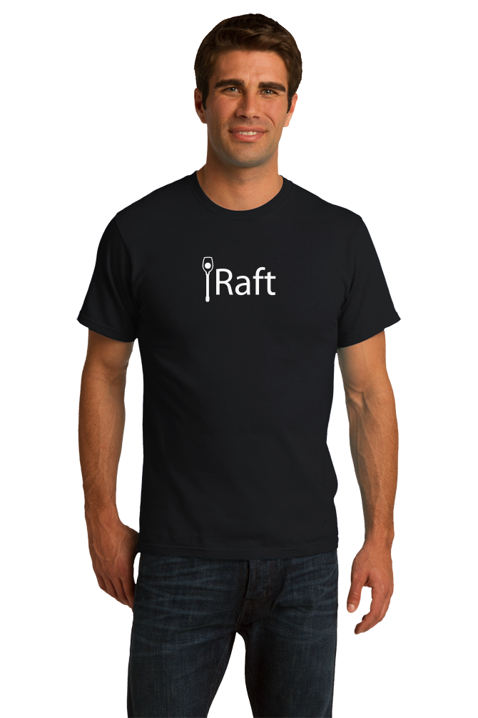 Standard Black iRaft - Funny River Paddle Enthusiast White Water Rafting Fan T-shirt