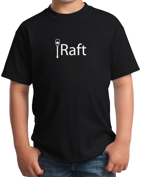 Youth Black iRaft - Funny River Paddle Enthusiast White Water Rafting Fan T-shirt