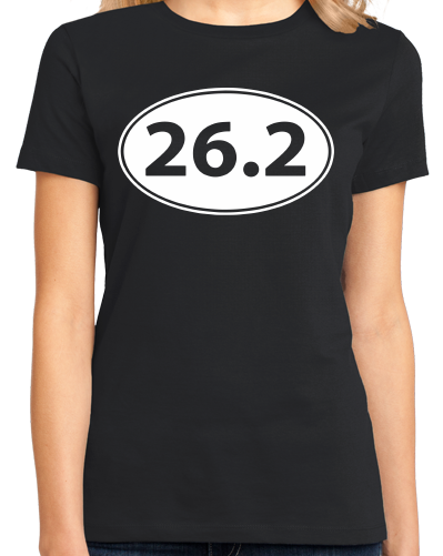 Ladies Black 26.2 Marathon Enthusiast - Marathoner Runner Pride Funny T-shirt