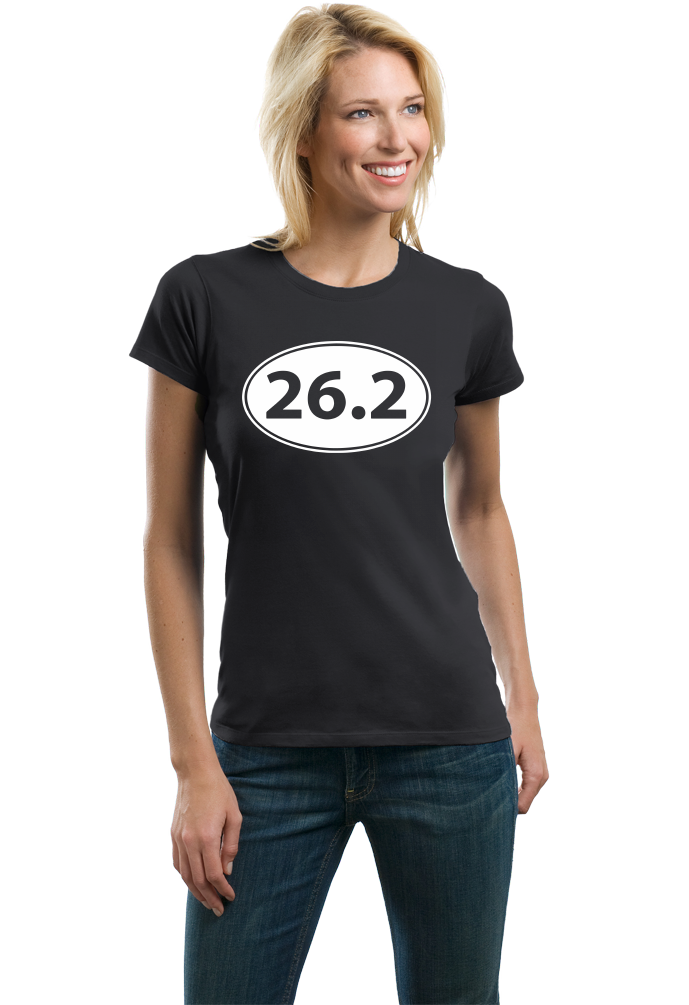 Ladies Black 26.2 Marathon Enthusiast - Marathoner Runner Pride Funny T-shirt