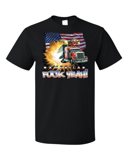 Standard Black America Fuck Yeah! - Merica Patriotism Funny Merica 4th of July T-shirt