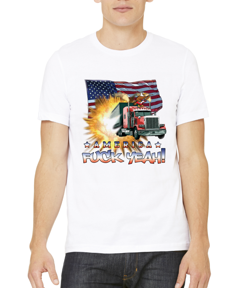 Standard White America Fuck Yeah! - Merica Patriotism Funny Merica 4th of July T-shirt