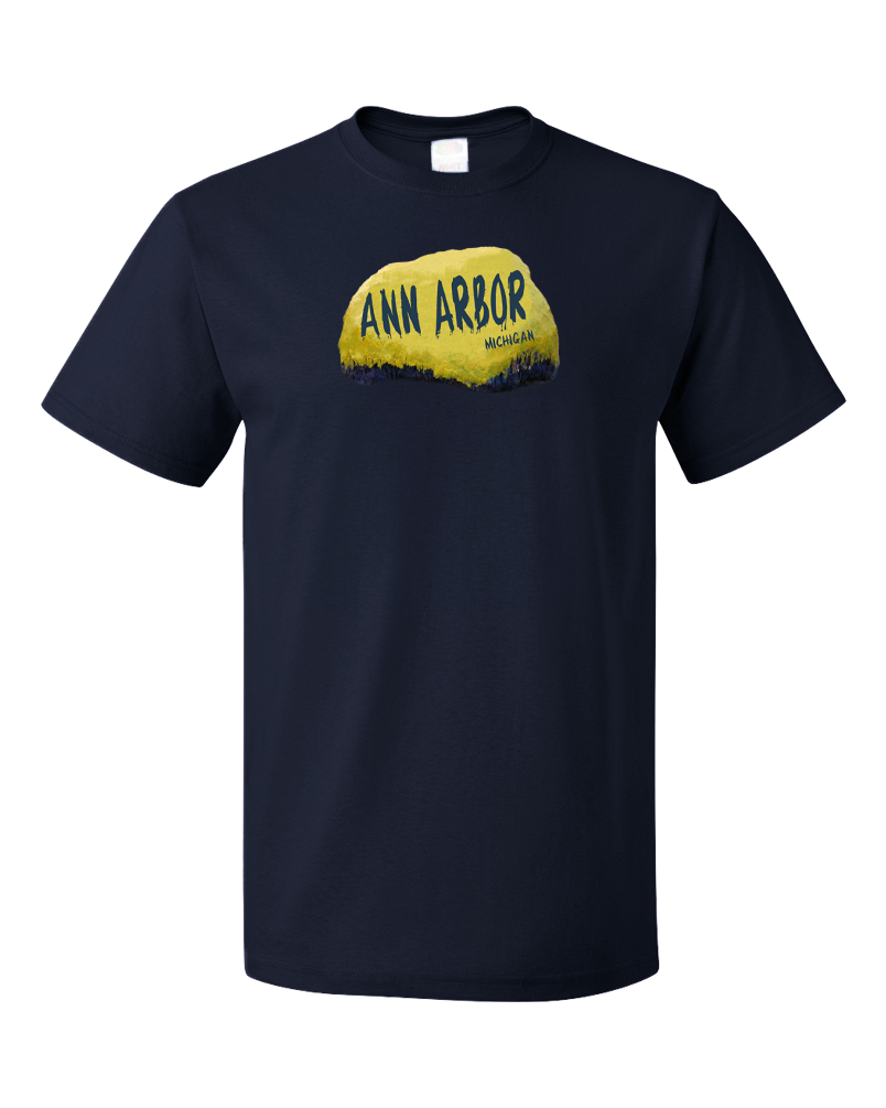 Standard Navy Ann Arbor Rock - University of Michigan Landmark Funny Pride T-shirt