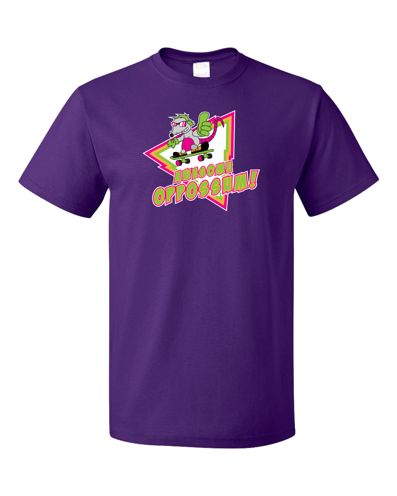 Standard Purple Awesome Oppossum! - Funny 80s Nostalgia Skateboarding Joke T-shirt