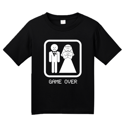 Youth Black Game Over - Bachelor Party Groom Funny Marriage Guy Gift Joke T-shirt