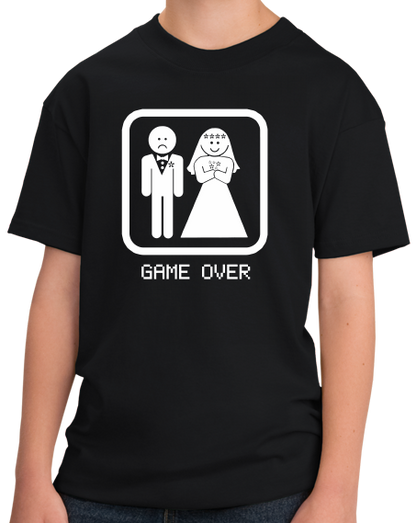 Youth Black Game Over - Bachelor Party Groom Funny Marriage Guy Gift Joke T-shirt
