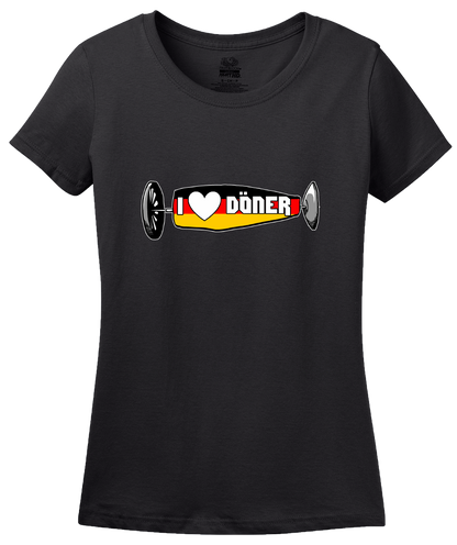 Ladies Black I Heart Doner Kebab - Germany Berlin Turkish Street Food Kebap T-shirt