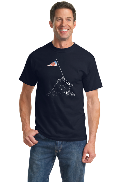 Standard Navy Iwo Jima Flag Raising - WW2 History Marines Pride USMC T-shirt