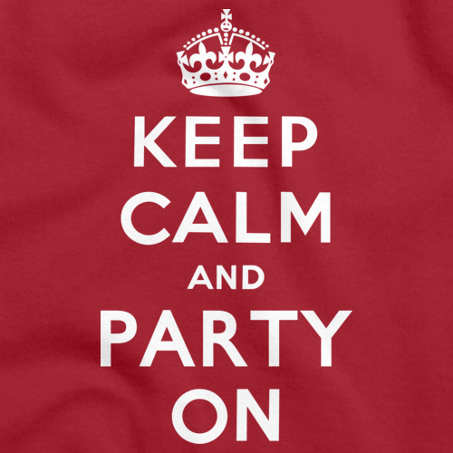 KEEP CALM AND PARTY ON  Red art preview