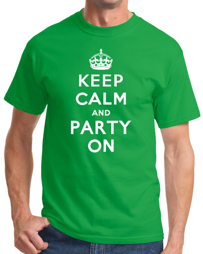 Standard Green Keep Calm And Party On - St. Patrick's Day Funny Party T-shirt