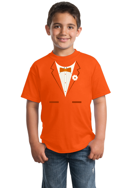 Youth Orange Orange Tuxedo - Funny Easy Costume Party Wedding Prom T-shirt