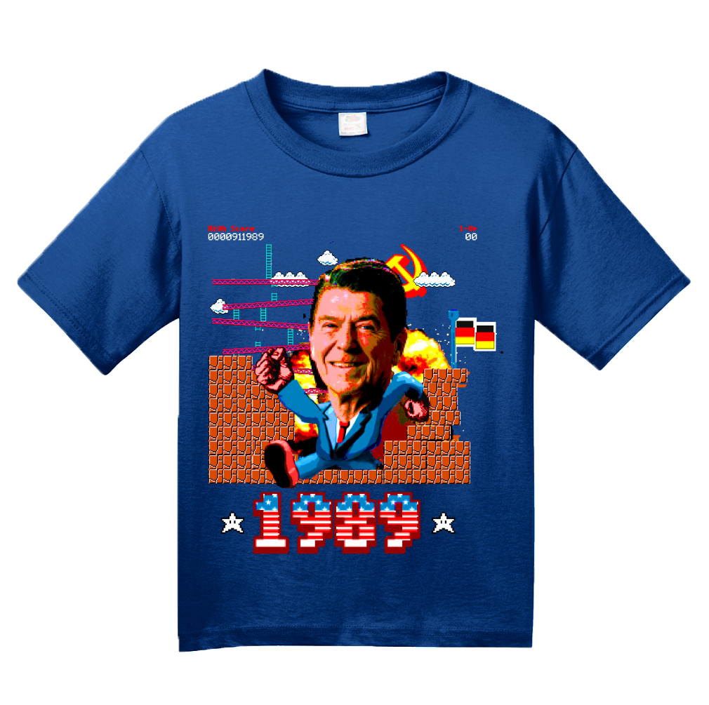 Youth Royal Epic Ronald Reagan Punching Through Berlin Wall - Patriotism T-shirt