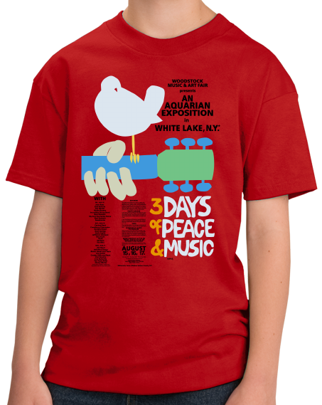 Youth Red WOODSTOCK POSTER TEE T-shirt