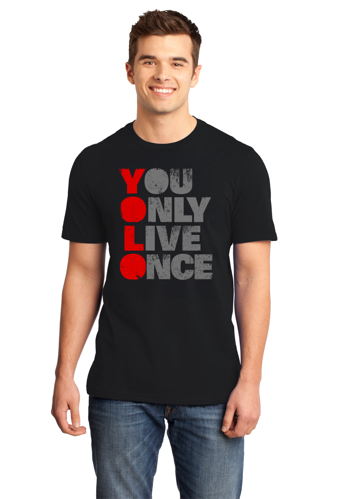 Standard Black YOU ONLY LIVE ONCE (YOLO) Tee T-shirt