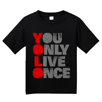 Youth Black YOU ONLY LIVE ONCE (YOLO) Tee T-shirt