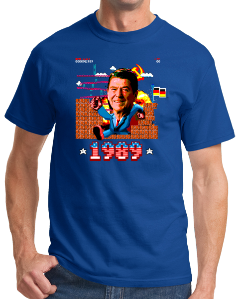 Standard Royal Ronald Reagan Punching Through Berlin Wall T-shirt
