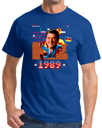 Standard Royal Ronald Reagan Punching Through Berlin Wall T-shirt