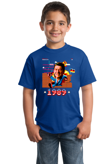 Youth Royal Ronald Reagan Punching Through Berlin Wall T-shirt