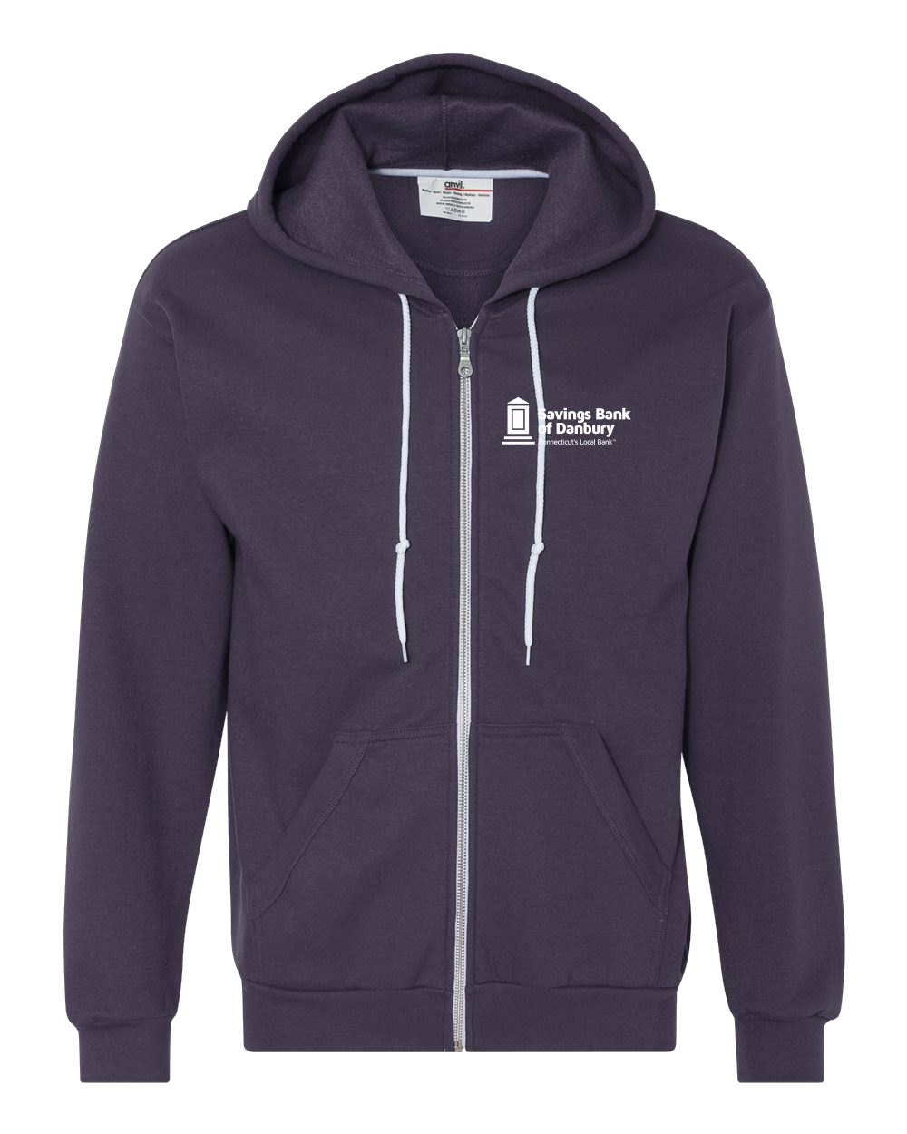 Zip Hoodie Navy Savings Bank of Danbury Zip-Hood