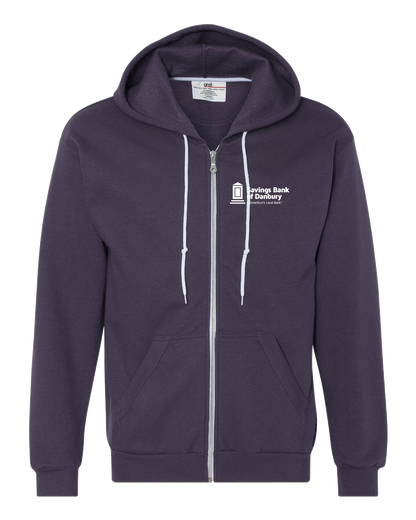 Zip Hoodie Navy Savings Bank of Danbury Zip-Hood