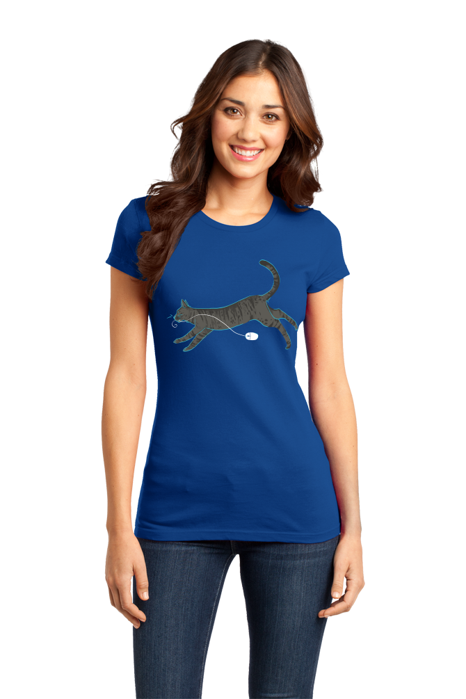 Girly Royal Cat And Mouse T-shirt