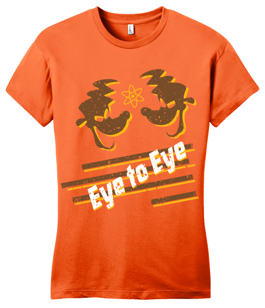 Girly Orange Eye to Eye Goofy Movie Inspired Tee T-shirt
