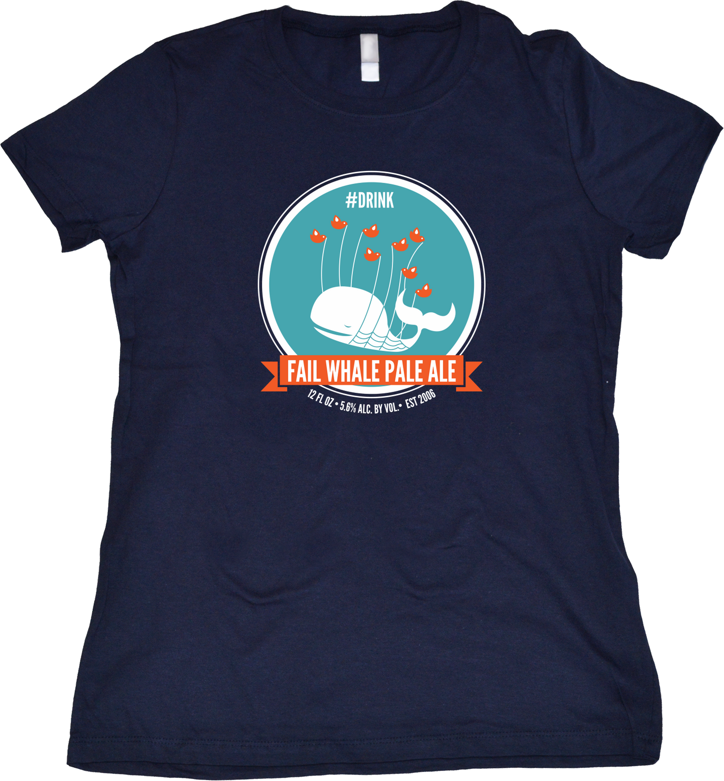 Girly Navy Fail Whale Pale Ale T-shirt