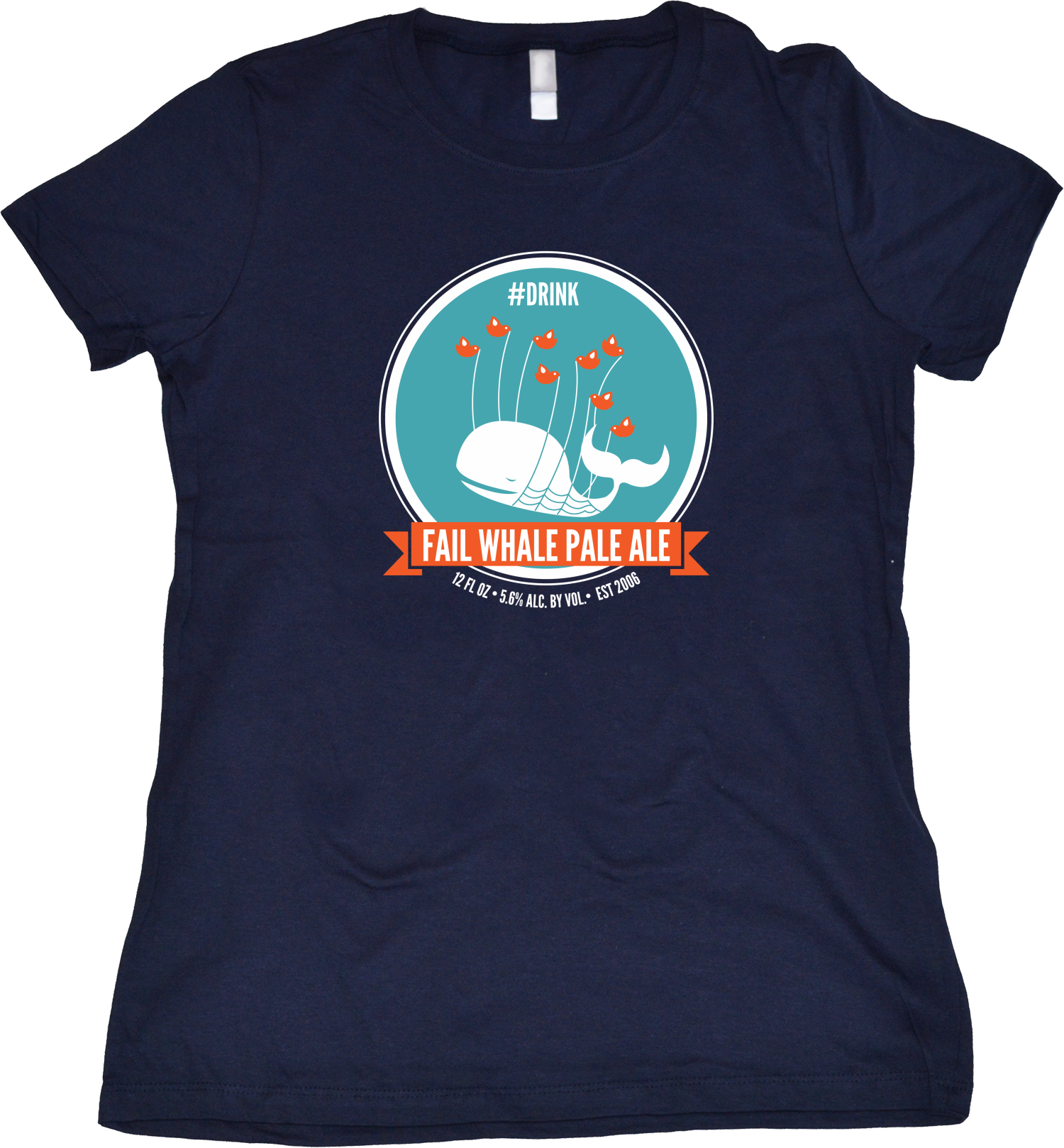 Girly Navy Fail Whale Pale Ale T-shirt