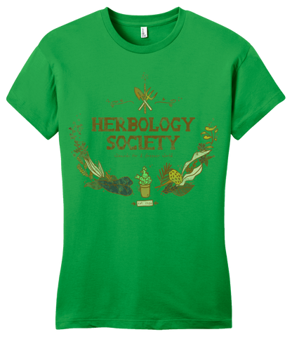 Girly Green Herbology Society Harry Potter Inspired Fan Tee T-shirt