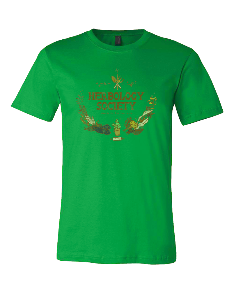 Standard Green Herbology Society Harry Potter Inspired Fan Tee T-shirt
