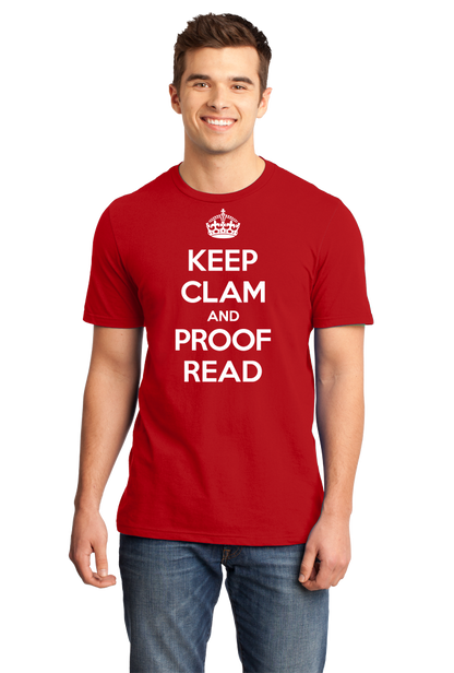 Standard Red Keep Clam and Proof Read T-shirt
