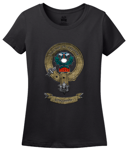 Ladies Black Fergusson Clan - Scottish Alba Pride Heritage Clan Fergusson T-shirt