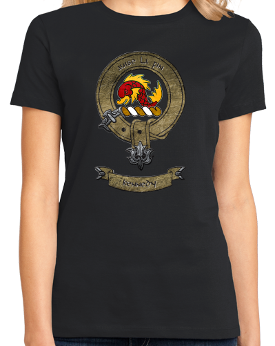 Ladies Black Kennedy Clan - Scottish Pride Heritage Ancestry Clan Kennedy T-shirt