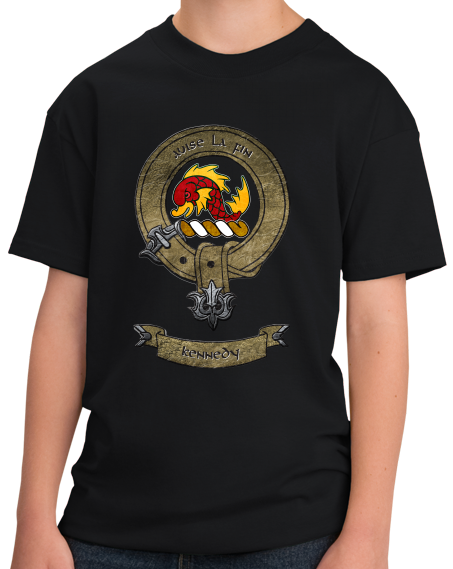 Youth Black Kennedy Clan - Scottish Pride Heritage Ancestry Clan Kennedy T-shirt