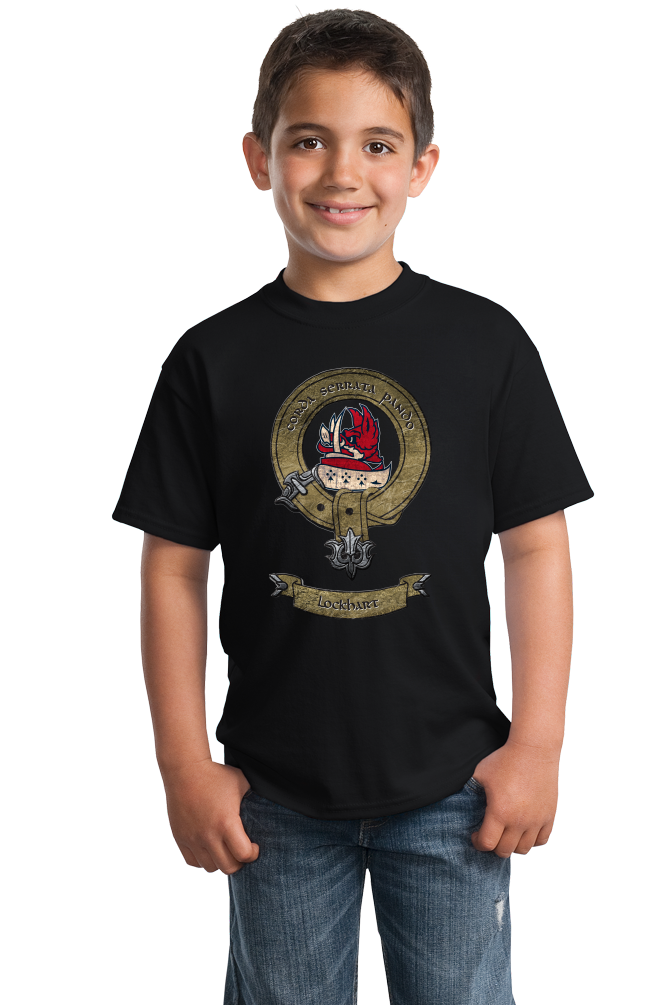 Youth Black Lockhart Clan - Scottish Heritage Pride Ancestry Lockhart T-shirt