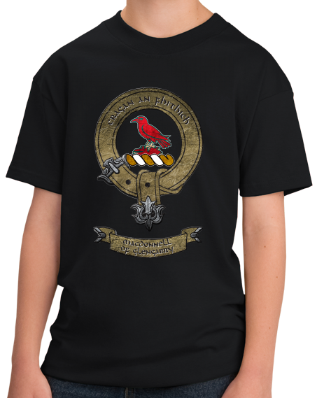 Youth Black Macdonnell of Glengarry Clan - Scottish Pride Heritage Clan T-shirt