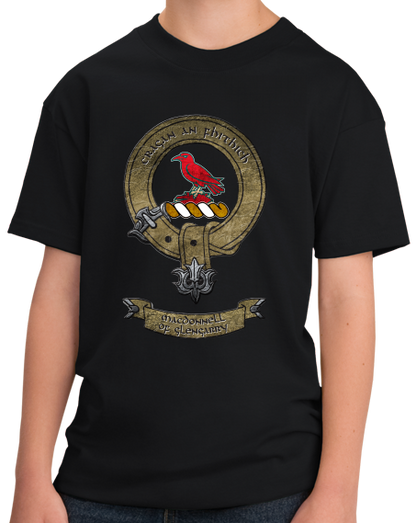 Youth Black Macdonnell of Glengarry Clan - Scottish Pride Heritage Clan T-shirt