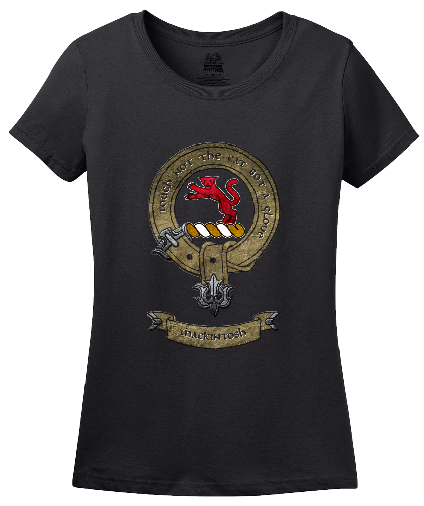 Ladies Black Mackintosh Clan - Scottish Pride Heritage Clan Mackintosh T-shirt