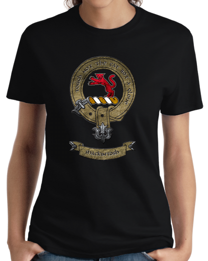 Ladies Black Mackintosh Clan - Scottish Pride Heritage Clan Mackintosh T-shirt