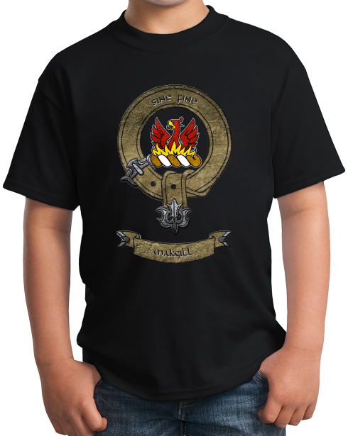 Youth Black Makgill Clan - Scottish Pride Heritage Ancestry Clan Makgill T-shirt