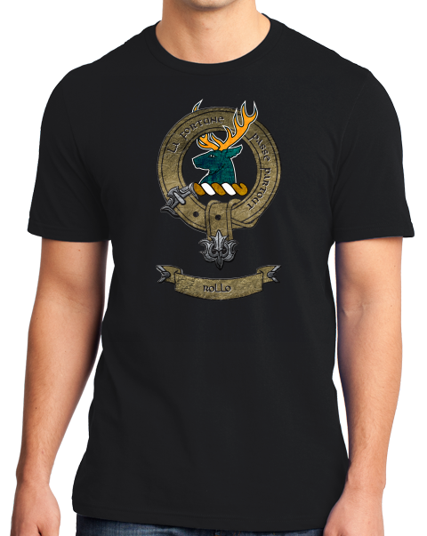 Standard Black Clan Rollo - Scottish Pride Heritage Family Name Clan Rollo T-shirt