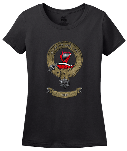 Ladies Black Clan Rose - Scottish Pride Heritage Family Name Clan Rose T-shirt