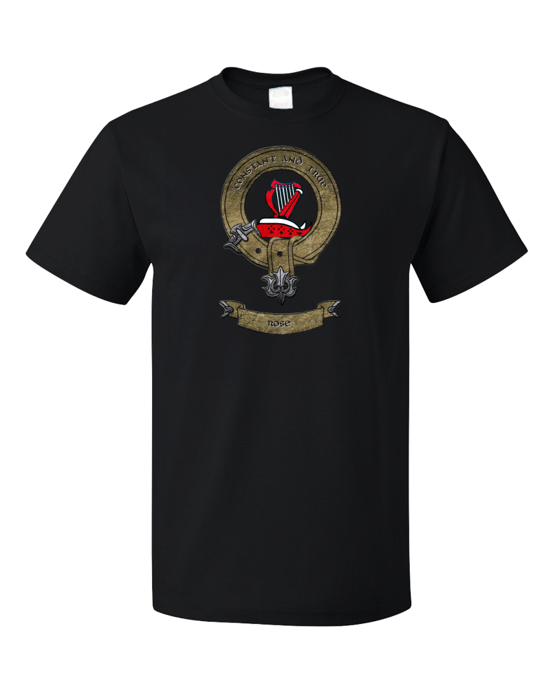 Standard Black Clan Rose - Scottish Pride Heritage Family Name Clan Rose T-shirt